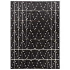 Carpete In & Out Broadway Preta Desenho Geometrico Triangulos 120x170
